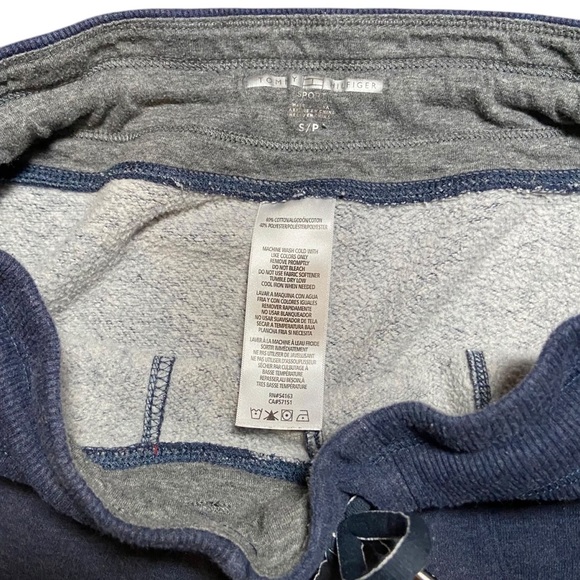 Tommy Hilfiger Embroidered Logo Joggers Size Small Blue Tapered Sweatpants - Picture 6 of 6